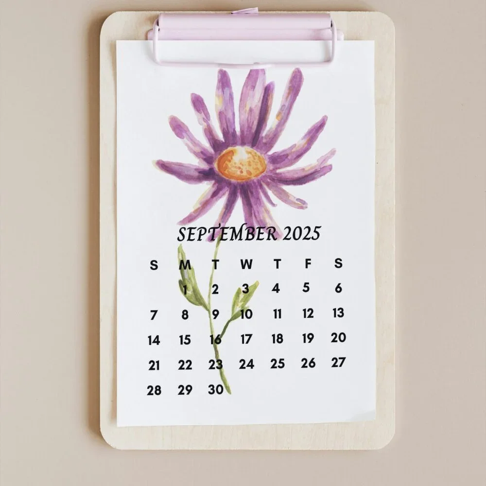 NEW 2025 Floral Watercolors Desk Calendar Cards - 5x7 Calendar Card Refills